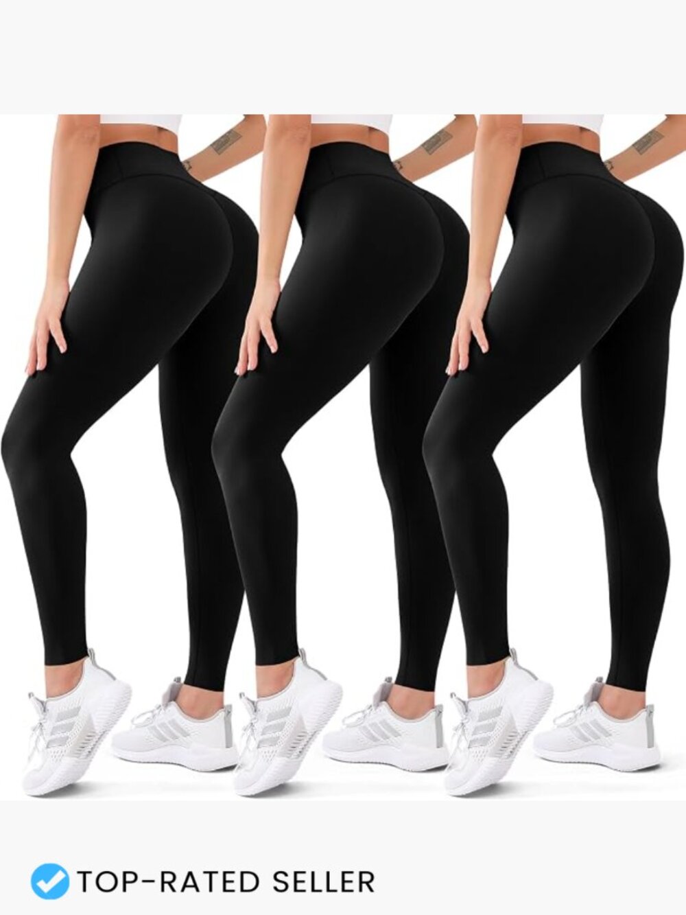 3 Pack High Waisted Butt Lift Leggings Non See-Through Yoga Pants Workout
